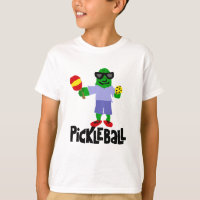 Lustige Essiggurke mit Pickleball Paddel