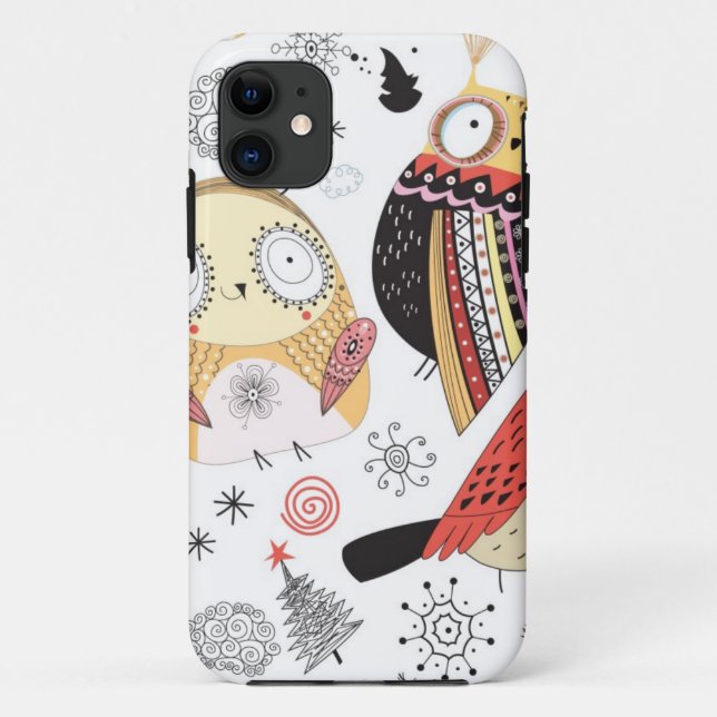 Lustige Eule der Beschaffenheit Case-Mate iPhone Hülle (Rückseite)