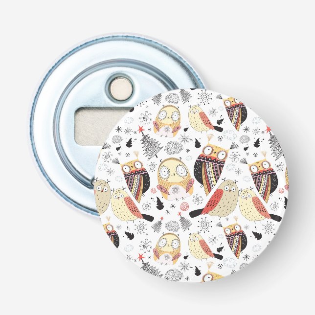 Lustige Eule der Beschaffenheit Flaschenöffner (Vorderseite)