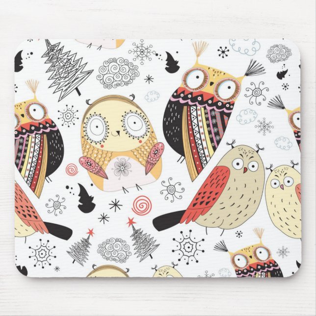 Lustige Eule der Beschaffenheit Mousepad (Vorne)
