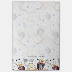 Lustige Eule der Beschaffenheit Post-it Klebezettel