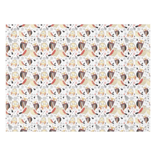 Lustige Eule der Beschaffenheit Tischdecke (Vorderseite (Horizontal))