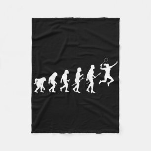 Lustige Evolution einer Badminton-Spielerin Frauen Fleecedecke