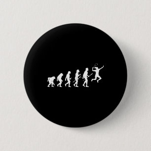 Lustige Evolution einer Badmintonspielerin Frauen Button