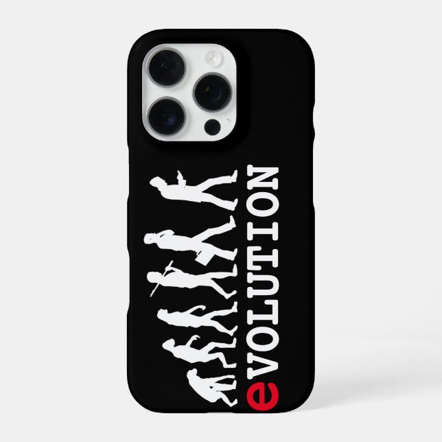 Lustige Evolution Smartphone-Süchtiger iPhone 16 Pro Hülle (Rückseite)