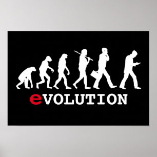 Lustige Evolution Smartphone-Süchtiger Poster