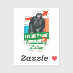 Lustige Evolutionsbiologie Schimpansen Humor Aufkleber