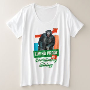Lustige Evolutionsbiologie Schimpansen Humor Große Größe T-Shirt