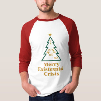 Lustige existenzielle Krise Weihnachtsbaum Raglan T-Shirt