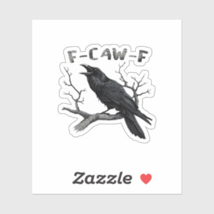 Lustige F-Caw-F gotische Krähe Humor Essential Aufkleber
