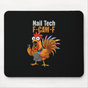 Lustige F-caw-f Hühner-Nagel-Tech-Erntedank-Trutha Mousepad