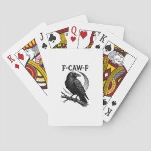Lustige F-Caw-F Krähe Retro-Grafik Spielkarten