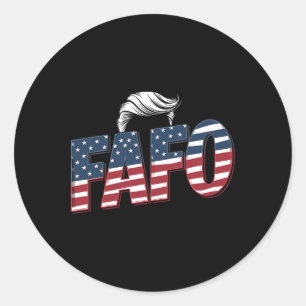 Lustige Fafo Trump Foto Runder Aufkleber
