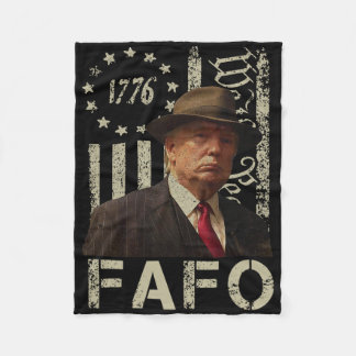 Lustige Fafo Trump Foto USA-Flagge Retro abgenutzt Fleecedecke