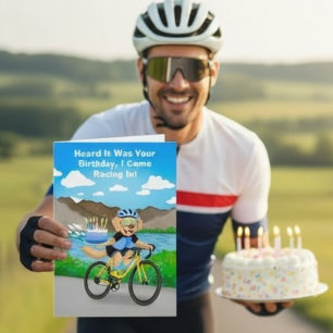Lustige Fahrrad-Hund-Birthday-Bicycle-Torte-Liefer Karte