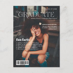 Lustige Fakten   Absolventen-Magazin-Cover-Foto  Ankündigungspostkarte