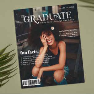 Lustige Fakten   Absolventen-Magazin-Cover-Foto  Ankündigungspostkarte