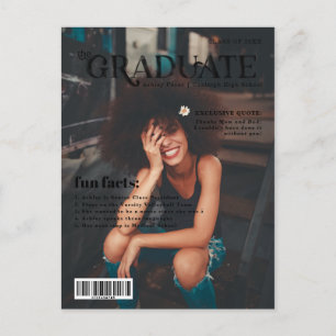 Lustige Fakten   Absolventen-Magazin Titelseite Ankündigungspostkarte