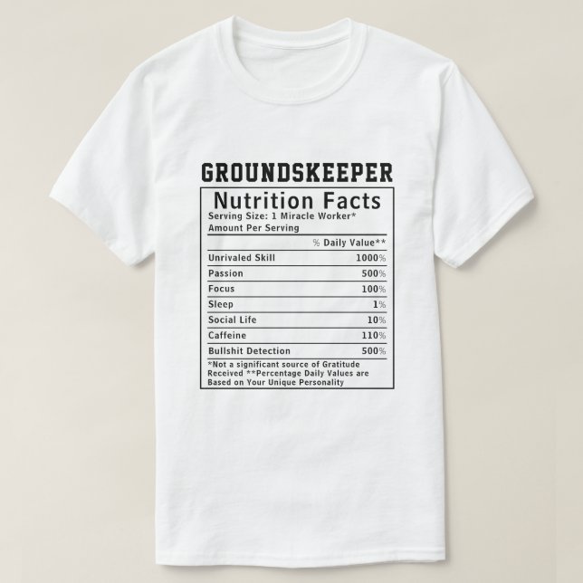 Lustige Fakten über die Ernährung von Hausmeistern T-Shirt (Design vorne)