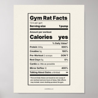 Lustige Fakten über Gym Rats auf einem Poster im S