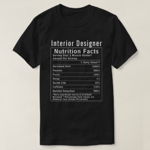 Lustige Fakten zur Ernährung von Innenarchitekten T-Shirt
