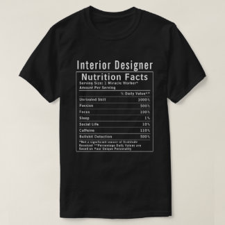 Lustige Fakten zur Ernährung von Innenarchitekten T-Shirt