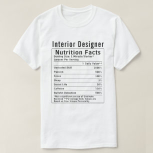 Lustige Fakten zur Ernährung von Innenarchitekten T-Shirt