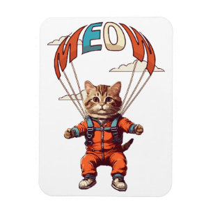 Lustige Fallschirmspringende Katze Magnet