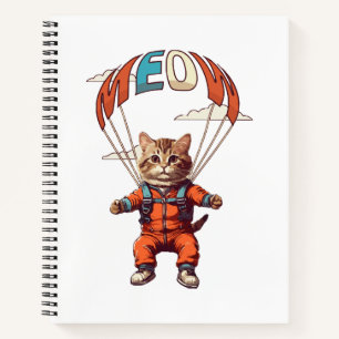 Lustige Fallschirmspringende Katze Notizbuch