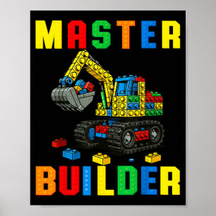 Lustige Familie Meister Erbauer Bausteine Blöcke Poster