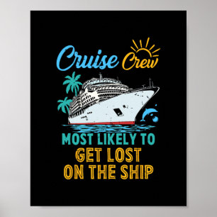 Lustige Familien-Kreuzfahrt-Crew, die wahrscheinli Poster