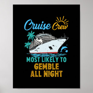 Lustige Familien-Kreuzfahrt-Crew, die wahrscheinli Poster