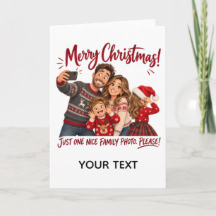 Lustige Familien-Weihnachtsfoto-Personalisierte Ka Karte