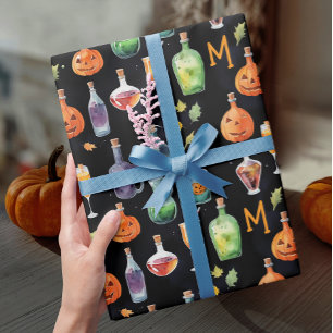 Lustige farbenfrohe Halloween-Cocktailparty Geschenkpapier