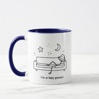 Lustige faule Person Stickman Couch Entspannung Ta Tasse