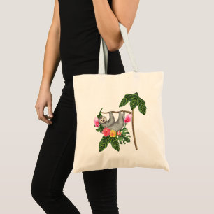 Lustige Faultier-Blumenferien-Tasche Tragetasche