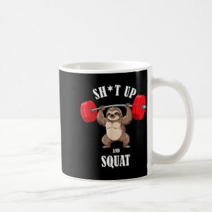Lustige Faultier-Fitness-Kniebeugen-Workout-Gewich Kaffeetasse