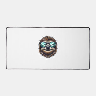Lustige Faultier-Grafik mit Sonnenbrille, Männer F Schreibtischunterlage
