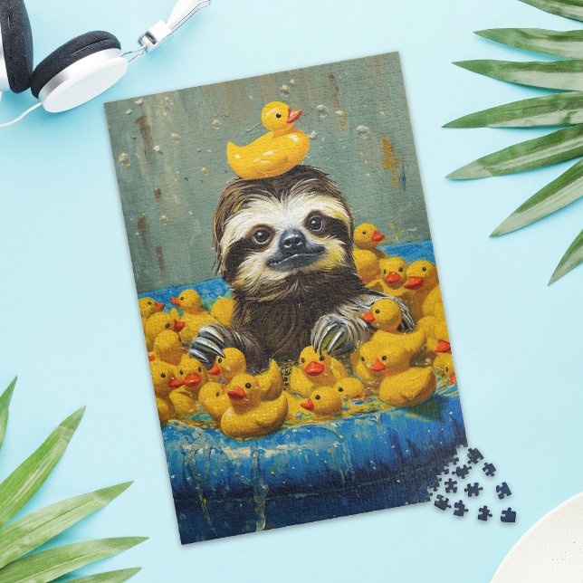 Lustige Faultier-Gummiente Pool-Puzzle (Von Creator hochgeladen)
