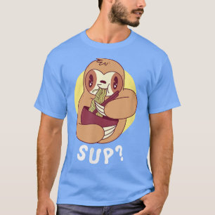 Lustige Faultier isst Ramen-Nudeln japanische Anim T-Shirt