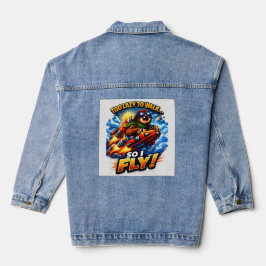 Lustige Faultier-Rakete Meme, zu faul zum Laufen, Jeansjacke