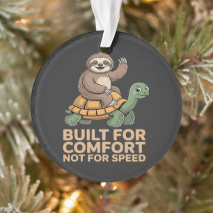 Lustige Faultier Reitet Schildkröte Ornament