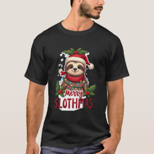 Lustige Faultier-Weihnachtslichter Fröhliche Fault T-Shirt