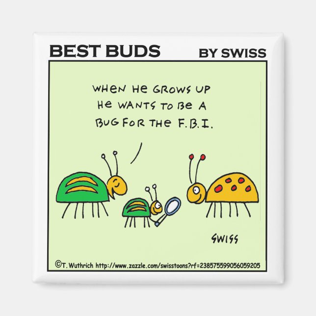 Lustige FBI-Cartoon-Marienkäfer-bester Magnet (Vorne)