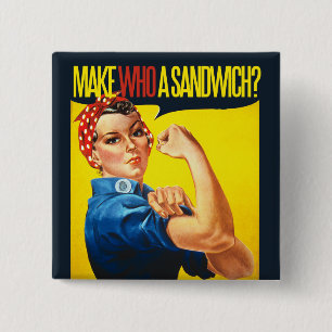 Lustige Feministin Rosie Riveter Humor Button
