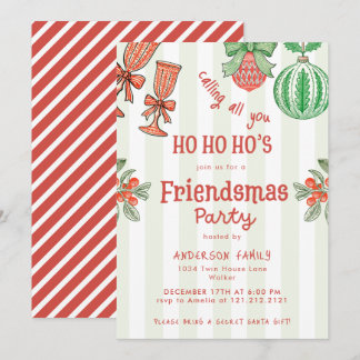 Lustige Festliche Friendsmas-Weihnachtsfeier Strei Einladung