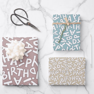 Lustige Fette Glückliche Geburtstagsfeier Geschenkpapier Set