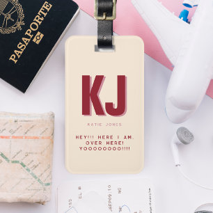 Lustige fettgedruckte personalisierte Monogramm Gepäckanhänger