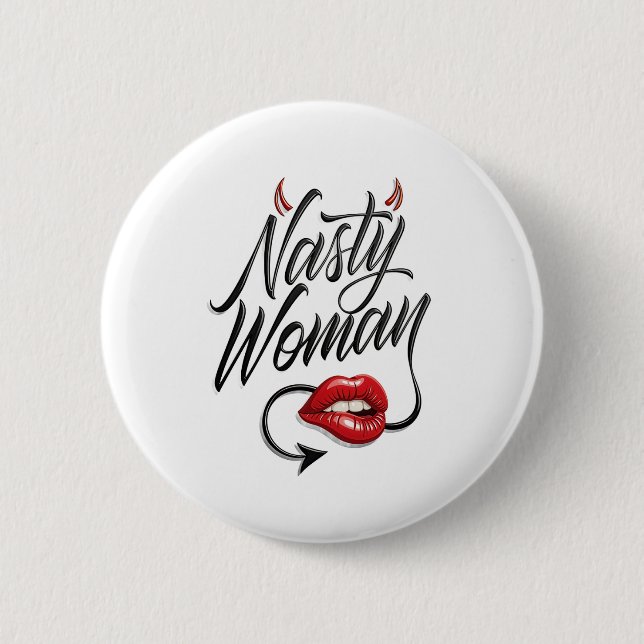 Lustige fiese Frau  Button (Vorderseite)