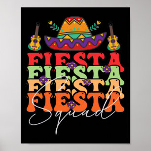 Lustige Fiesta-Mannschaft Cinco De Mayo Mexikanisc Poster